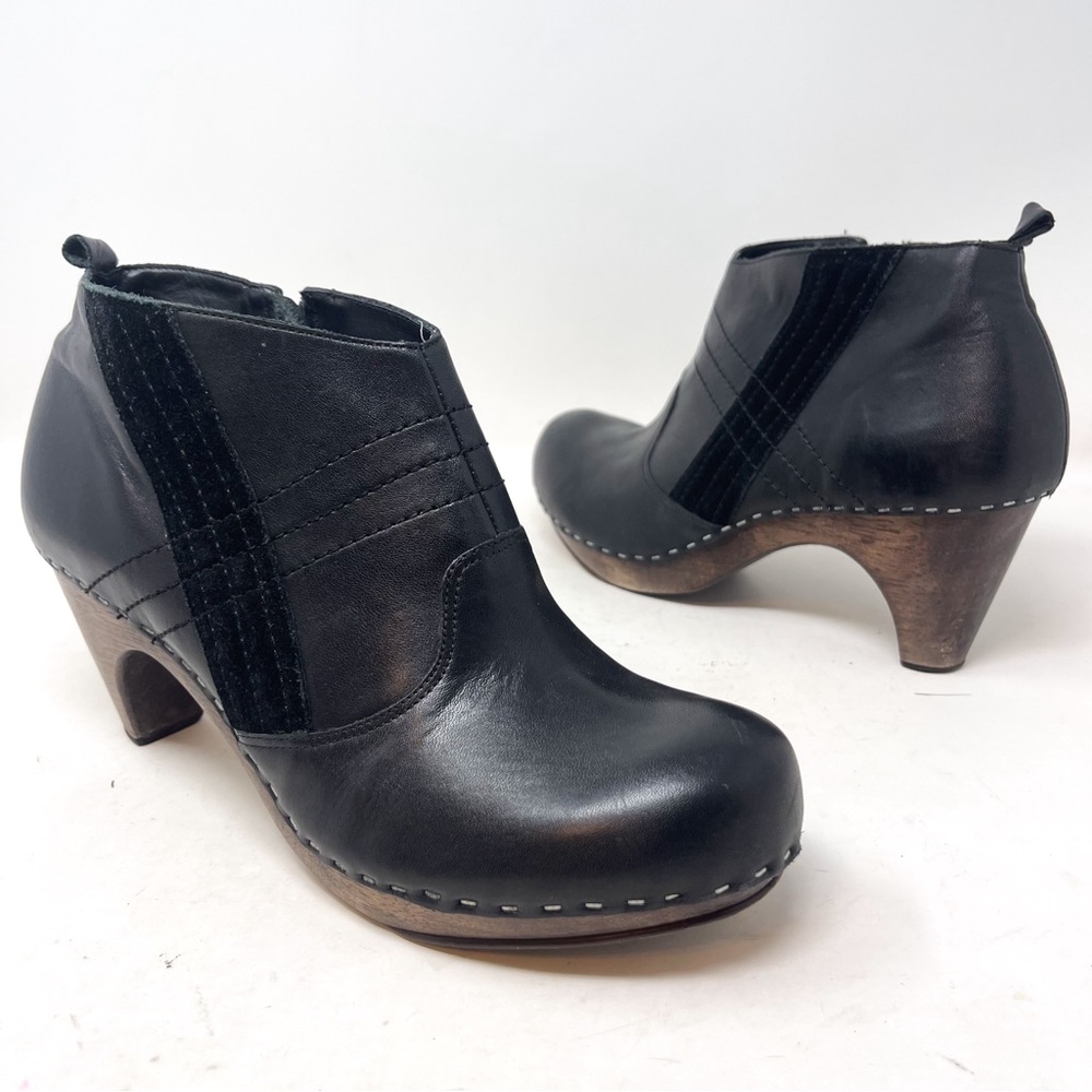 Black Leather Ankle Boots Booties From Anthropologie 9.5